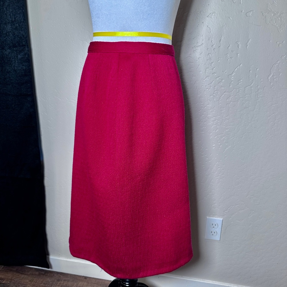 Vintage 1960s Ransohoffs Jack Feit Wool Skirt Suit w/ Fur Trim - Picture 7 of 12